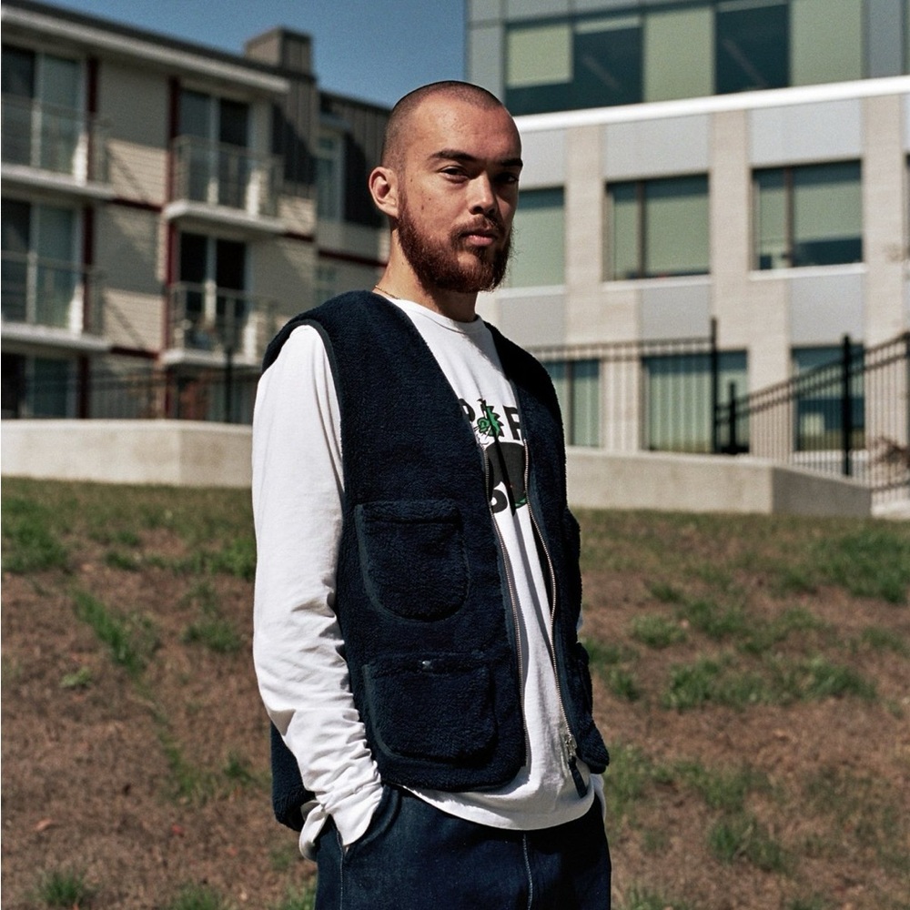 Pop Trading Company Harold Reversible Vest Navy - Picture 4 of 11